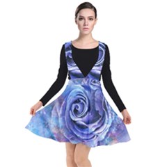 Watercolor-rose-flower-romantic Plunge Pinafore Dress