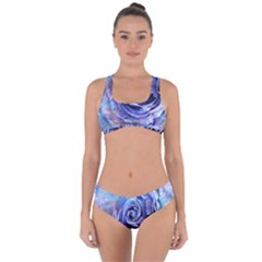 Watercolor-rose-flower-romantic Criss Cross Bikini Set