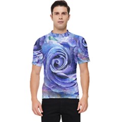 Watercolor-rose-flower-romantic Men s Short Sleeve Rash Guard