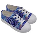 Watercolor-rose-flower-romantic Kids  Low Top Canvas Sneakers View3