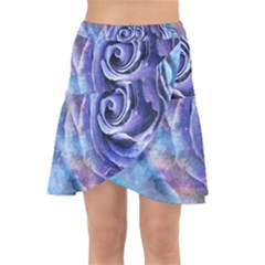 Watercolor-rose-flower-romantic Wrap Front Skirt