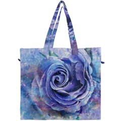 Watercolor-rose-flower-romantic Canvas Travel Bag by Sapixe