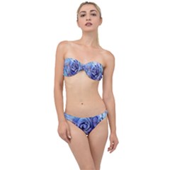 Watercolor-rose-flower-romantic Classic Bandeau Bikini Set