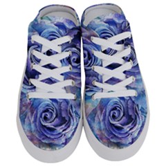 Watercolor-rose-flower-romantic Half Slippers