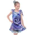 Watercolor-rose-flower-romantic Kids  Tie Up Tunic Dress View1