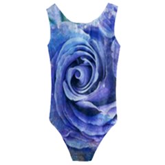 Watercolor-rose-flower-romantic Kids  Cut-out Back One Piece Swimsuit by Sapixe