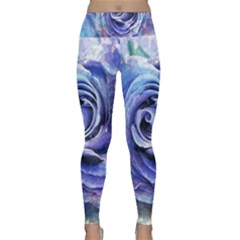 Watercolor-rose-flower-romantic Lightweight Velour Classic Yoga Leggings by Sapixe