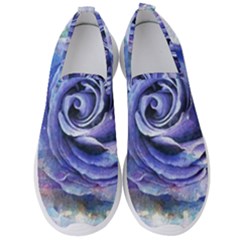 Watercolor-rose-flower-romantic Men s Slip On Sneakers