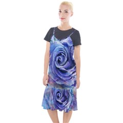 Watercolor-rose-flower-romantic Camis Fishtail Dress