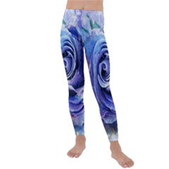 Watercolor-rose-flower-romantic Kids  Lightweight Velour Leggings