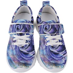 Watercolor-rose-flower-romantic Kids  Velcro Strap Shoes