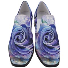 Watercolor-rose-flower-romantic Women Slip On Heel Loafers by Sapixe