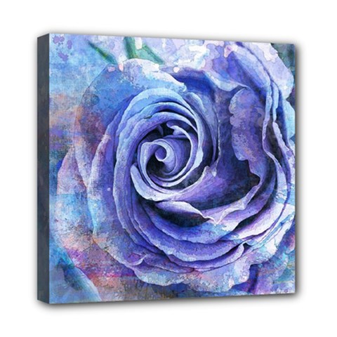 Watercolor-rose-flower-romantic Mini Canvas 8  X 8  (stretched) by Sapixe