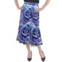 Watercolor-rose-flower-romantic Midi Mermaid Skirt View1