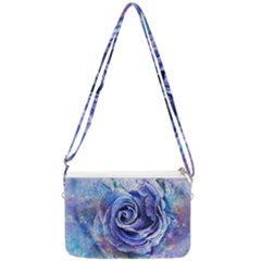 Watercolor-rose-flower-romantic Double Gusset Crossbody Bag