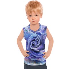 Watercolor-rose-flower-romantic Kids  Sport Tank Top