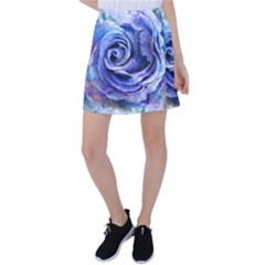 Watercolor-rose-flower-romantic Tennis Skirt