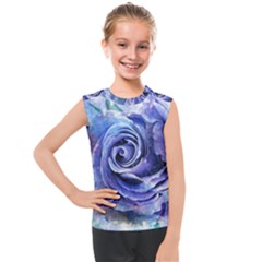 Watercolor-rose-flower-romantic Kids  Mesh Tank Top