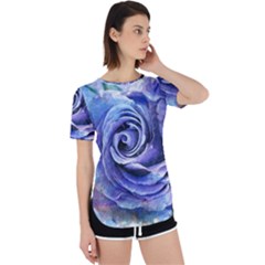 Watercolor-rose-flower-romantic Perpetual Short Sleeve T-Shirt