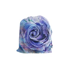 Watercolor-rose-flower-romantic Drawstring Pouch (medium) by Sapixe