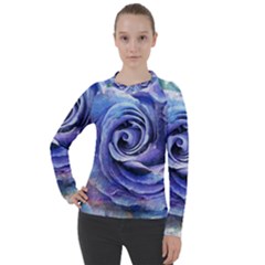 Watercolor-rose-flower-romantic Women s Pique Long Sleeve Tee