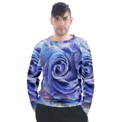 Watercolor-rose-flower-romantic Men s Long Sleeve Raglan Tee