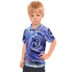 Watercolor-rose-flower-romantic Kids  Polo Tee