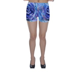 Watercolor-rose-flower-romantic Skinny Shorts by Sapixe