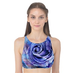 Watercolor-rose-flower-romantic Tank Bikini Top by Sapixe