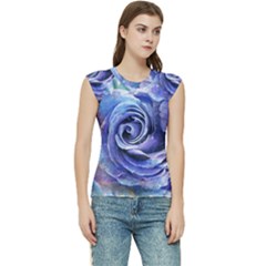 Watercolor-rose-flower-romantic Women s Raglan Cap Sleeve Tee