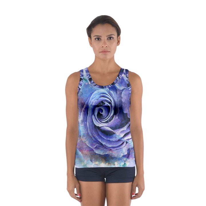 Watercolor-rose-flower-romantic Sport Tank Top 