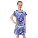 Watercolor-rose-flower-romantic Kids  Drop Waist Dress View1