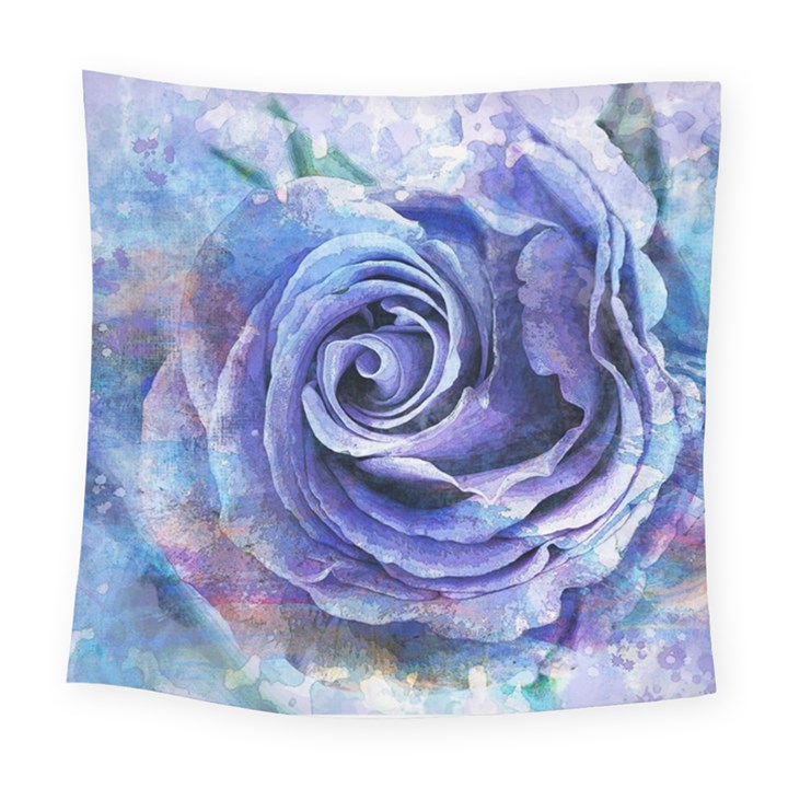 Watercolor-rose-flower-romantic Square Tapestry (Large)