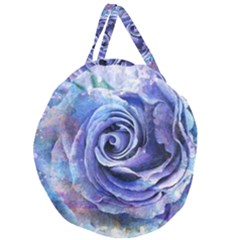 Watercolor-rose-flower-romantic Giant Round Zipper Tote by Sapixe