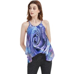 Watercolor-rose-flower-romantic Flowy Camisole Tank Top by Sapixe