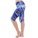 Watercolor-rose-flower-romantic Lightweight Velour Cropped Yoga Leggings View2