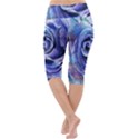 Watercolor-rose-flower-romantic Lightweight Velour Cropped Yoga Leggings View4