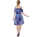 Watercolor-rose-flower-romantic Cut Out Shoulders Chiffon Dress View2