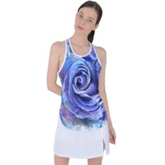 Watercolor-rose-flower-romantic Racer Back Mesh Tank Top by Sapixe