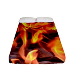 Fire-burn-charcoal-flame-heat-hot Fitted Sheet (full/ Double Size) by Sapixe