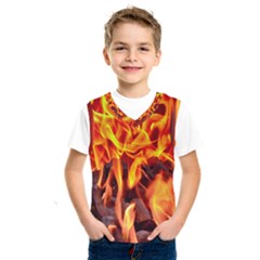 Fire-burn-charcoal-flame-heat-hot Kids  Basketball Tank Top