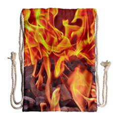 Fire-burn-charcoal-flame-heat-hot Drawstring Bag (large) by Sapixe