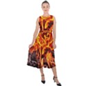 Fire-burn-charcoal-flame-heat-hot Midi Tie-Back Chiffon Dress View1