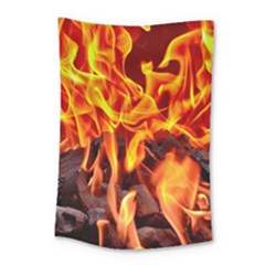 Fire-burn-charcoal-flame-heat-hot Small Tapestry by Sapixe