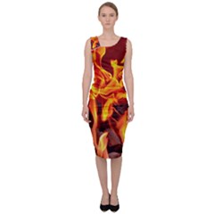 Fire-burn-charcoal-flame-heat-hot Sleeveless Pencil Dress by Sapixe