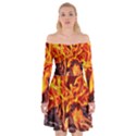 Fire-burn-charcoal-flame-heat-hot Off Shoulder Skater Dress View1