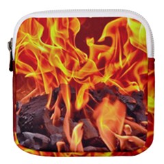 Fire-burn-charcoal-flame-heat-hot Mini Square Pouch by Sapixe