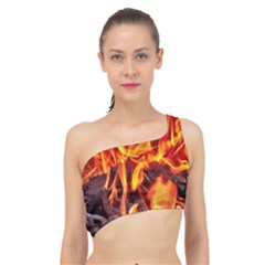 Fire-burn-charcoal-flame-heat-hot Spliced Up Bikini Top  by Sapixe