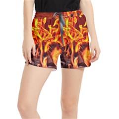 Fire-burn-charcoal-flame-heat-hot Runner Shorts