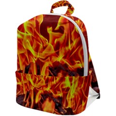 Fire-burn-charcoal-flame-heat-hot Zip Up Backpack by Sapixe